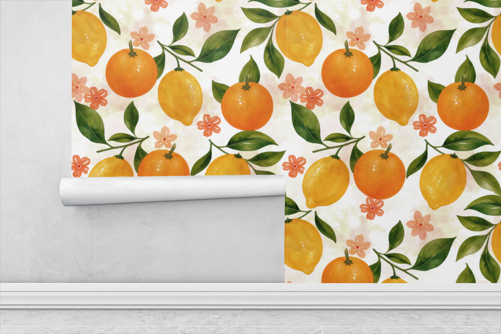Vintage Citrus Grove Wallpaper