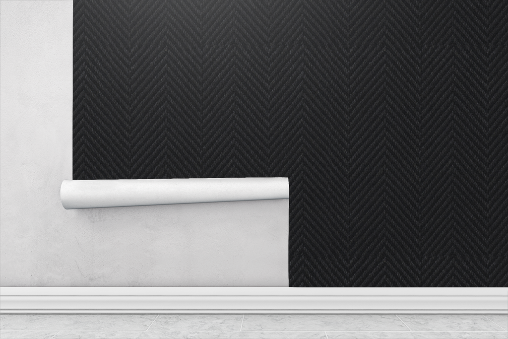 Heritage Herringbone Charcoal Wallpaper