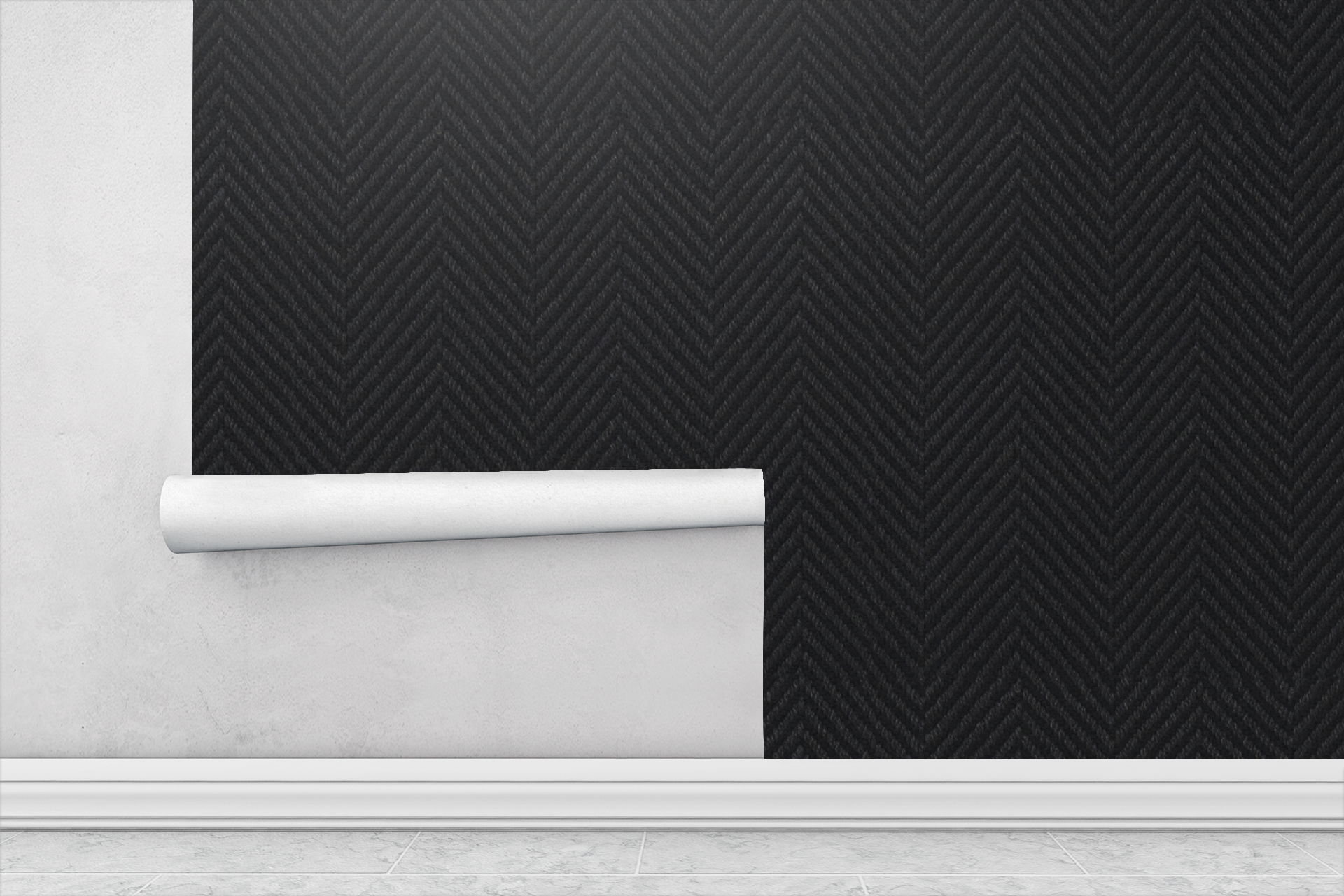 Heritage Herringbone Charcoal Wallpaper