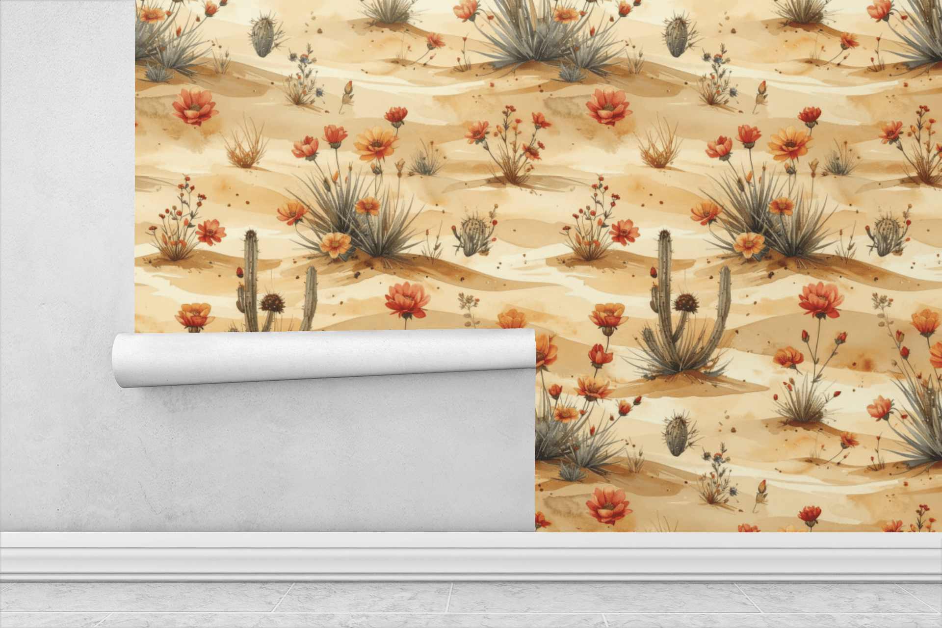 Miniature Desert Bloom Wallpaper Peel and Stick Wallpaper | Accent Haus
