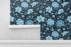 Luminous Blue Garden Wallpaper