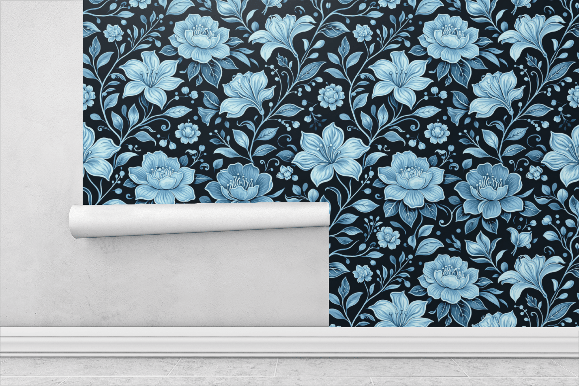 Luminous Blue Garden Wallpaper Peel and Stick Wallpaper | Accent Haus