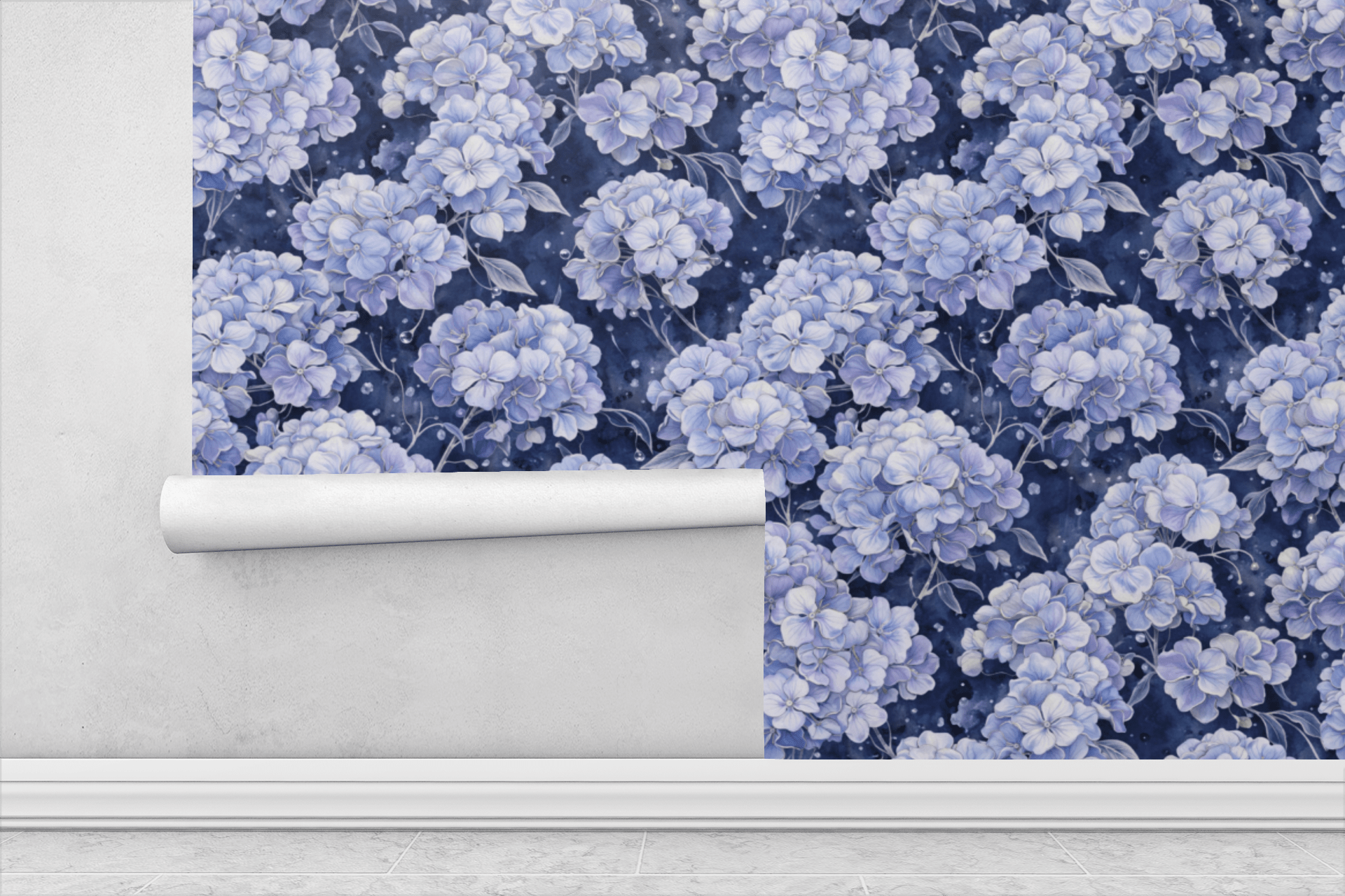 Midnight Hydrangea Wallpaper Peel and Stick Wallpaper | Accent Haus