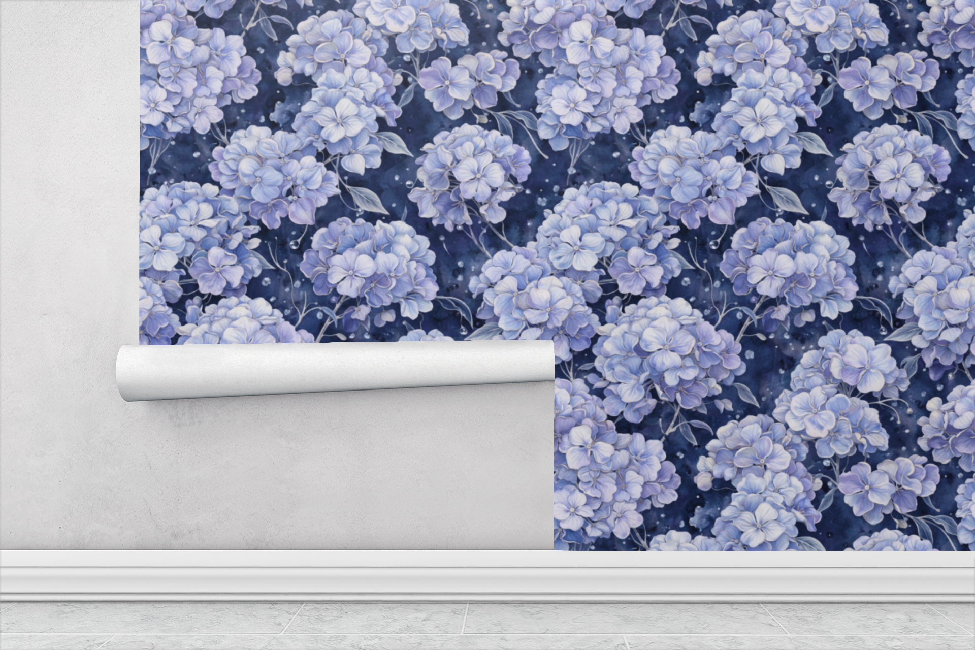 Midnight Hydrangea Wallpaper