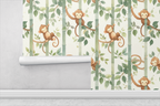 Jungle Monkey Playroom Wallpaper