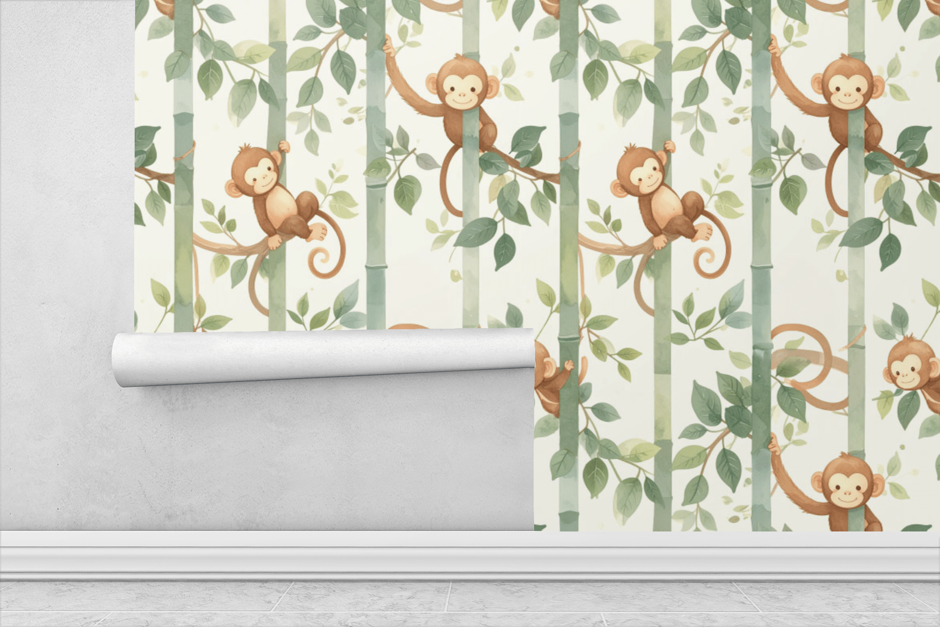 Jungle Monkey Playroom Wallpaper Peel and Stick Wallpaper | Accent Haus