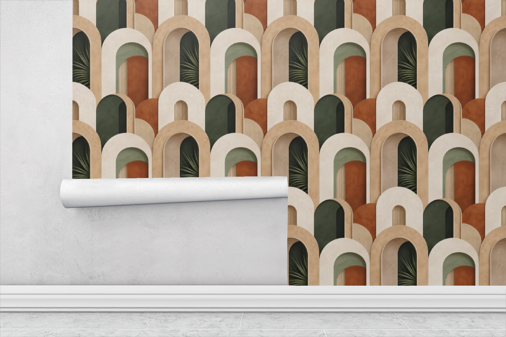 Tonal Arch Pattern Wallpaper