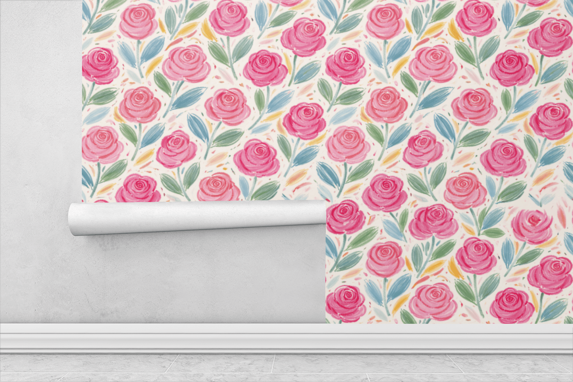 Crayon Petal Parade Wallpaper Peel and Stick Wallpaper | Accent Haus
