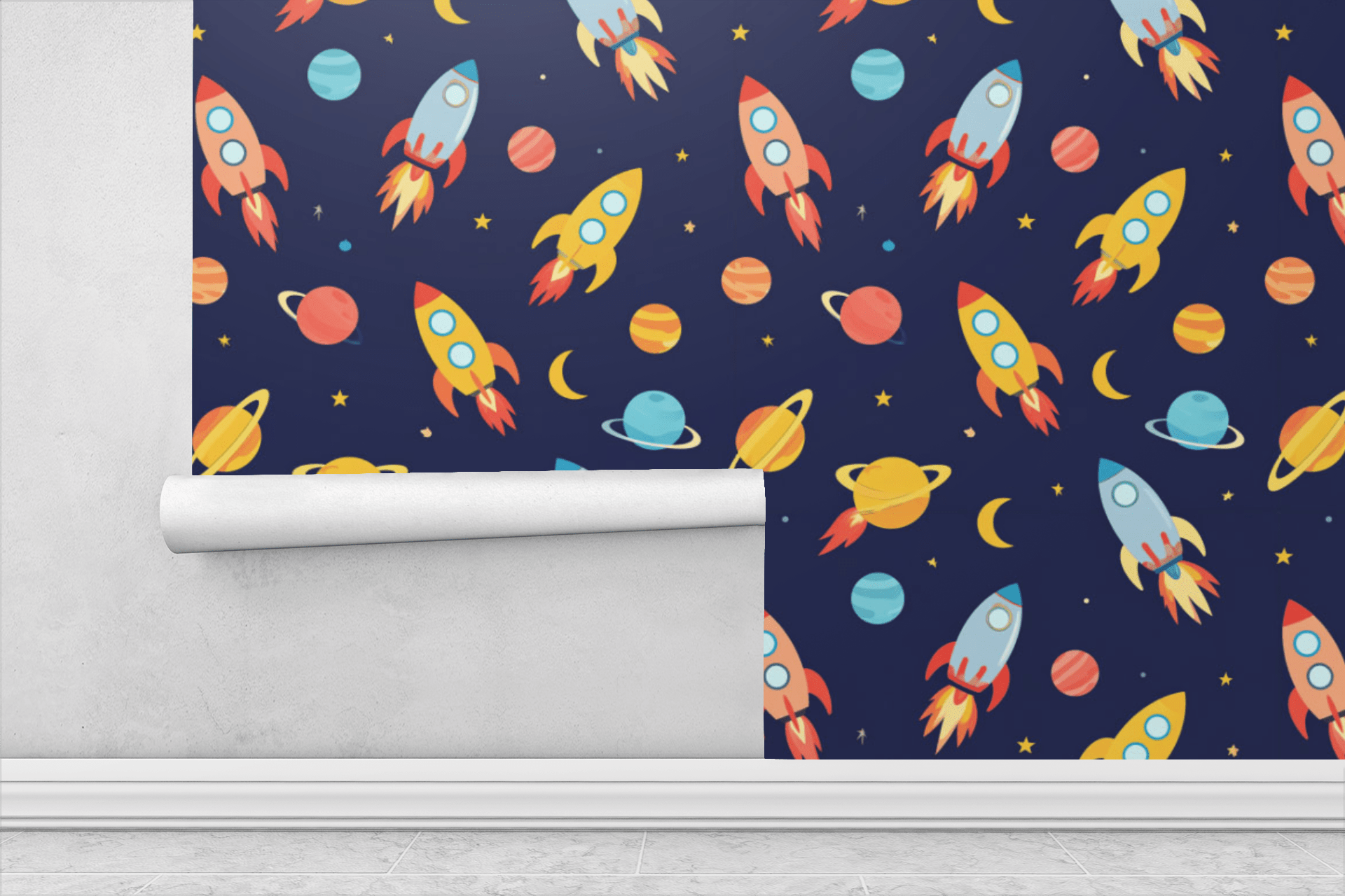 Space Adventure Flow Wallpaper Peel and Stick Wallpaper | Accent Haus