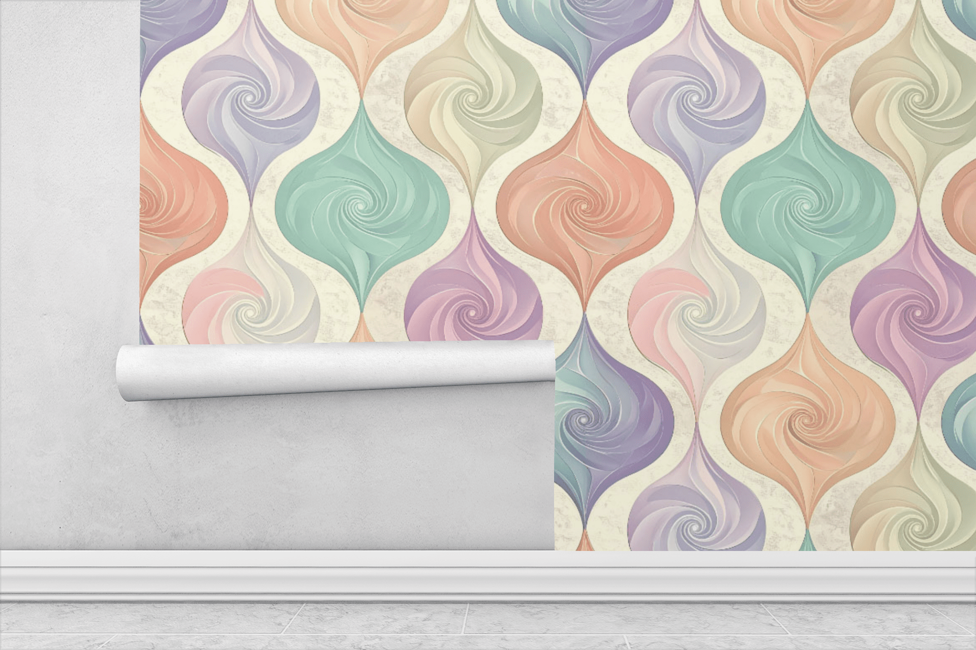 Abstract Shell Curves Wallpaper Peel and Stick Wallpaper | Accent Haus