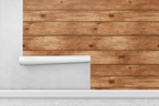 Rustic Wood Panel Illusion Wallpaper