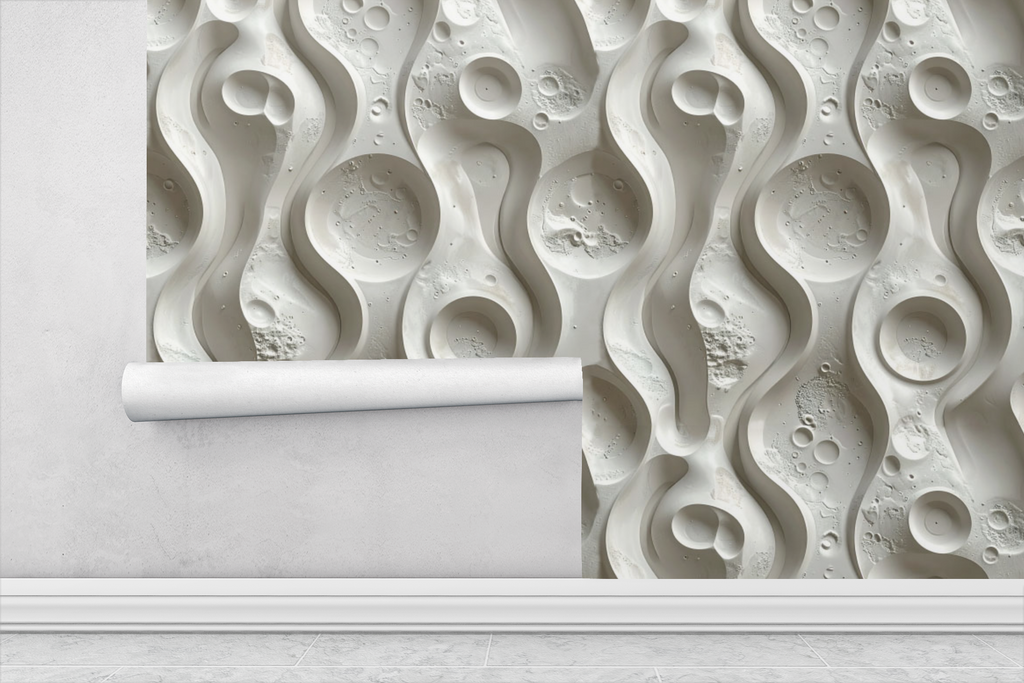 Embossed Lunar Currents Wallpaper