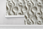 Embossed Lunar Currents Wallpaper
