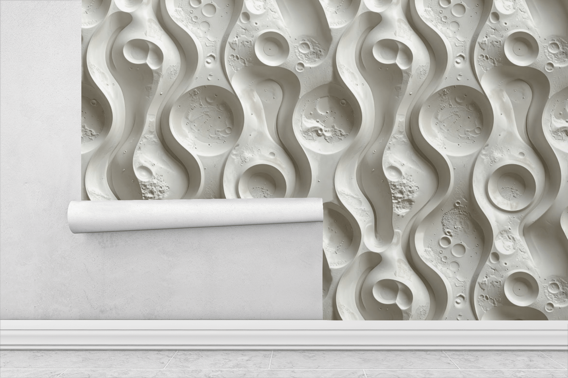 Embossed Lunar Currents Wallpaper Peel and Stick Wallpaper | Accent Haus