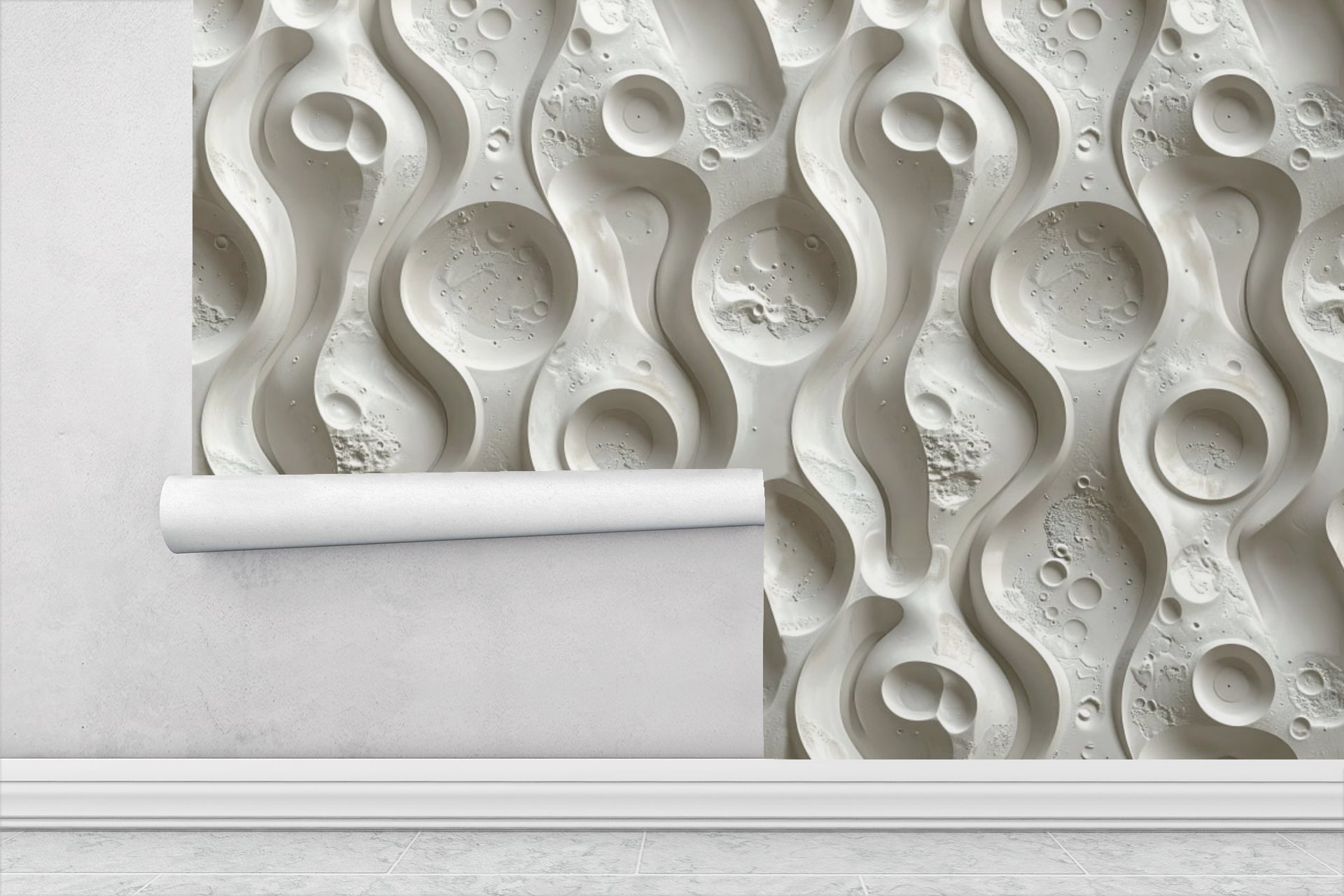 Embossed Lunar Currents Wallpaper