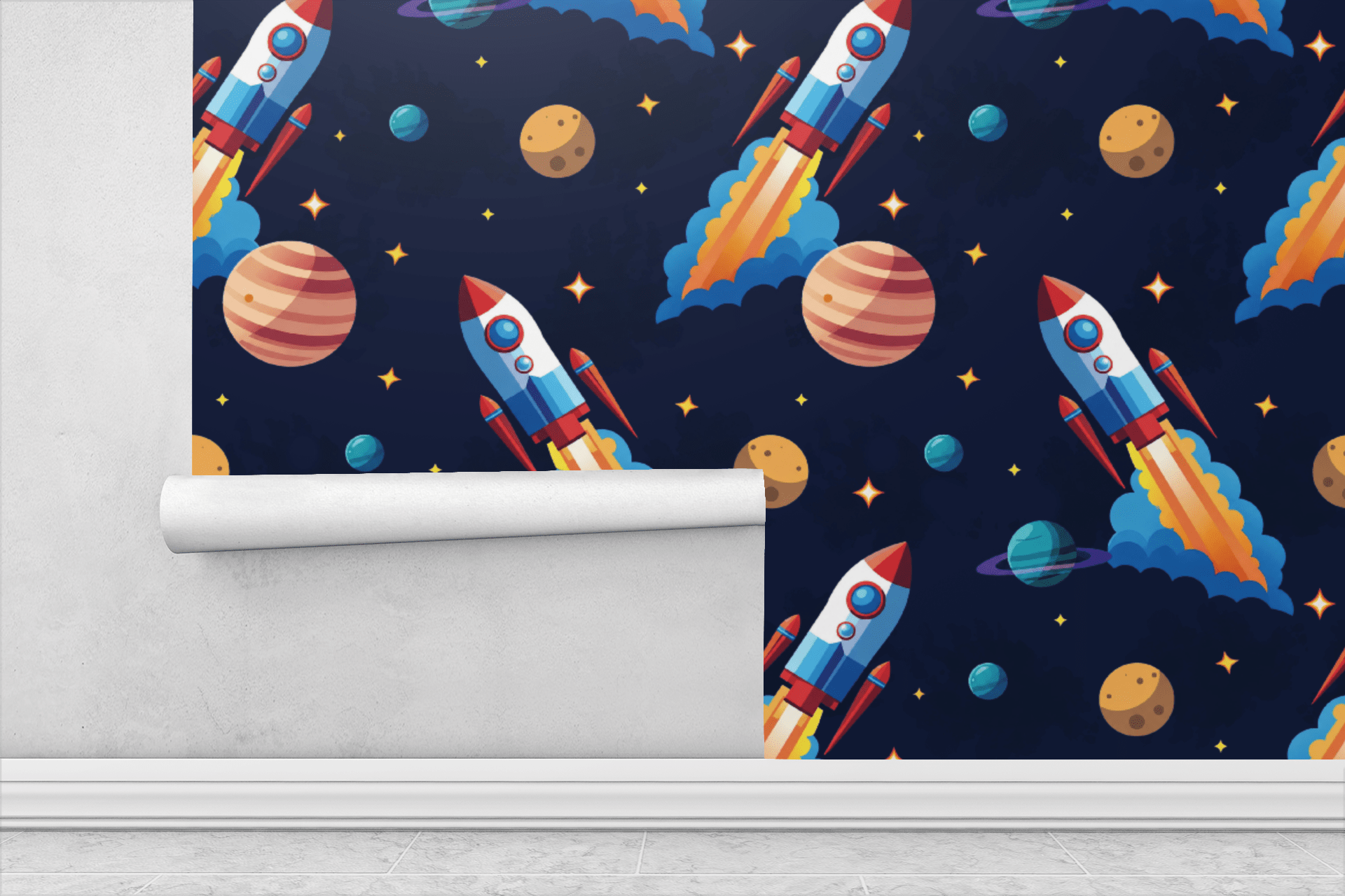 Kids Space Explorer Wallpaper Peel and Stick Wallpaper | Accent Haus