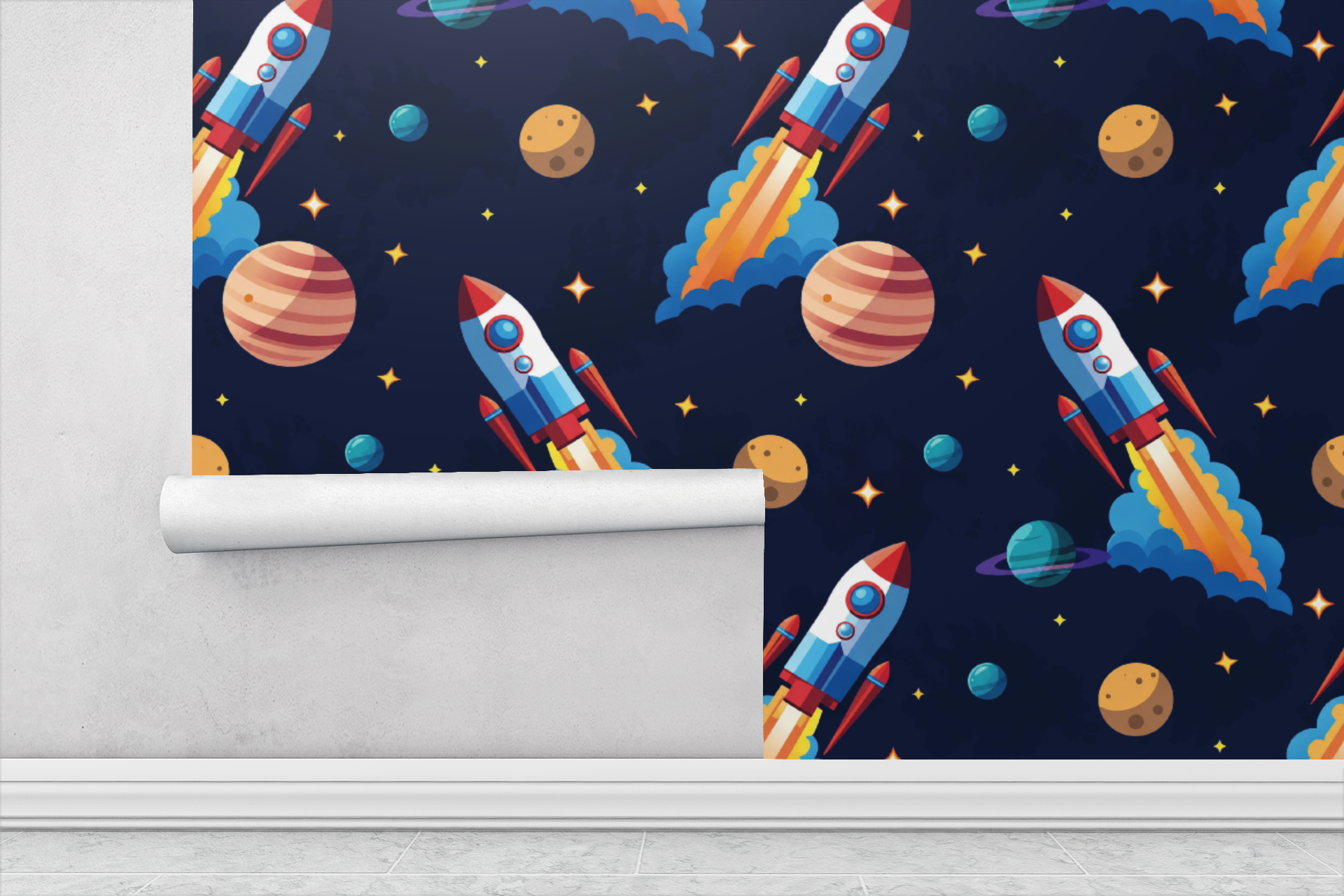 Kids Space Explorer Wallpaper
