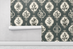 Vintage Botanical Medallion Wallpaper