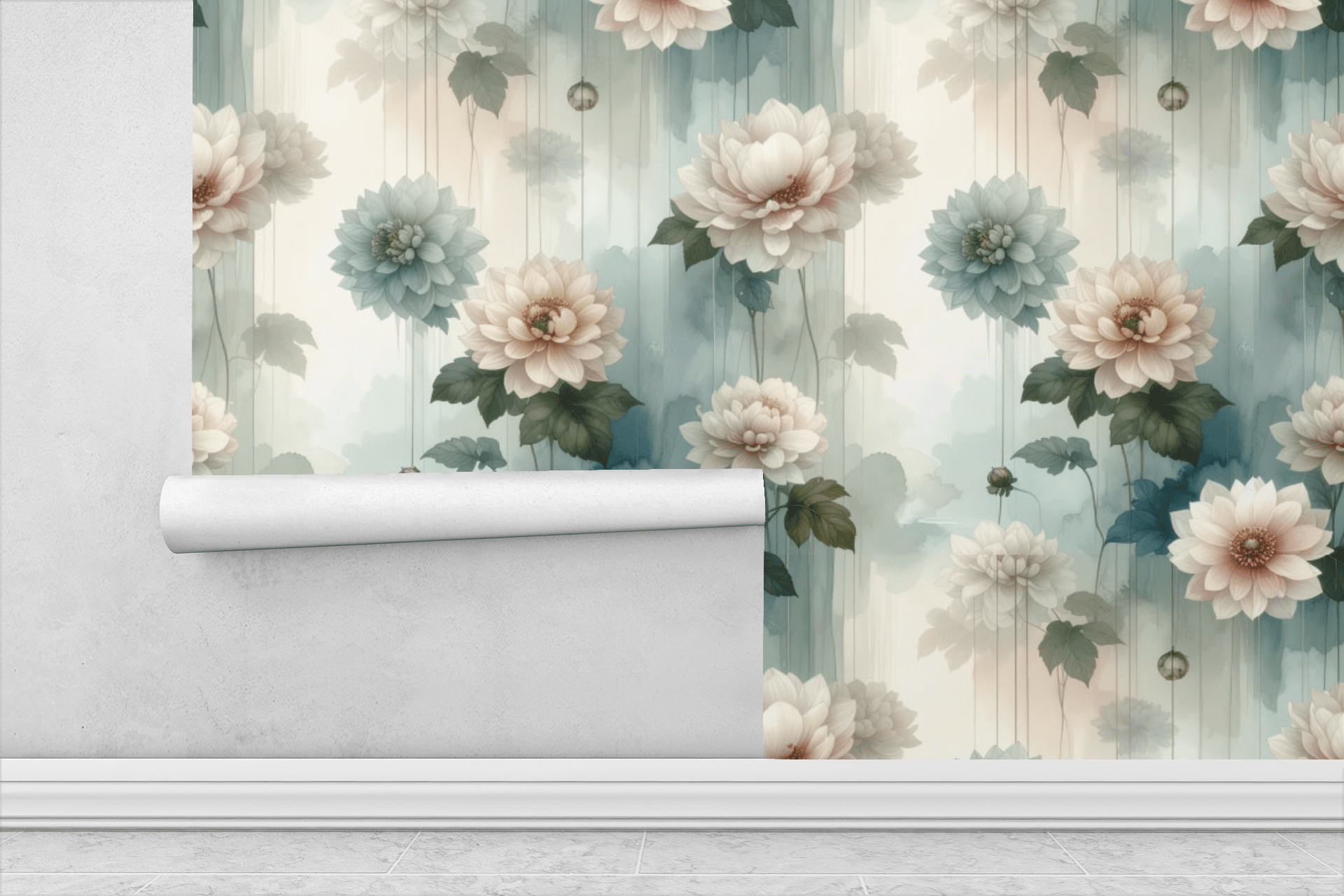 Soft Bloom Waterveil Wallpaper Peel and Stick Wallpaper | Accent Haus