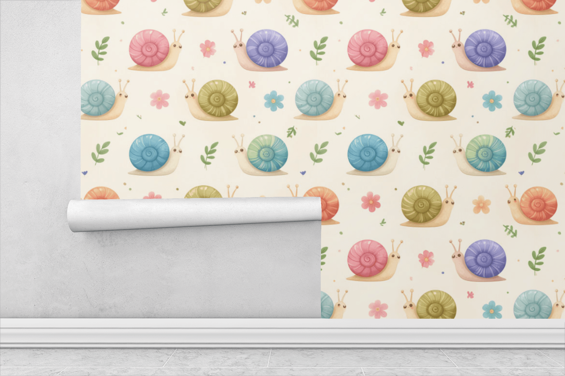 Happy Snail Garden Wallpaper Peel and Stick Wallpaper | Accent Haus