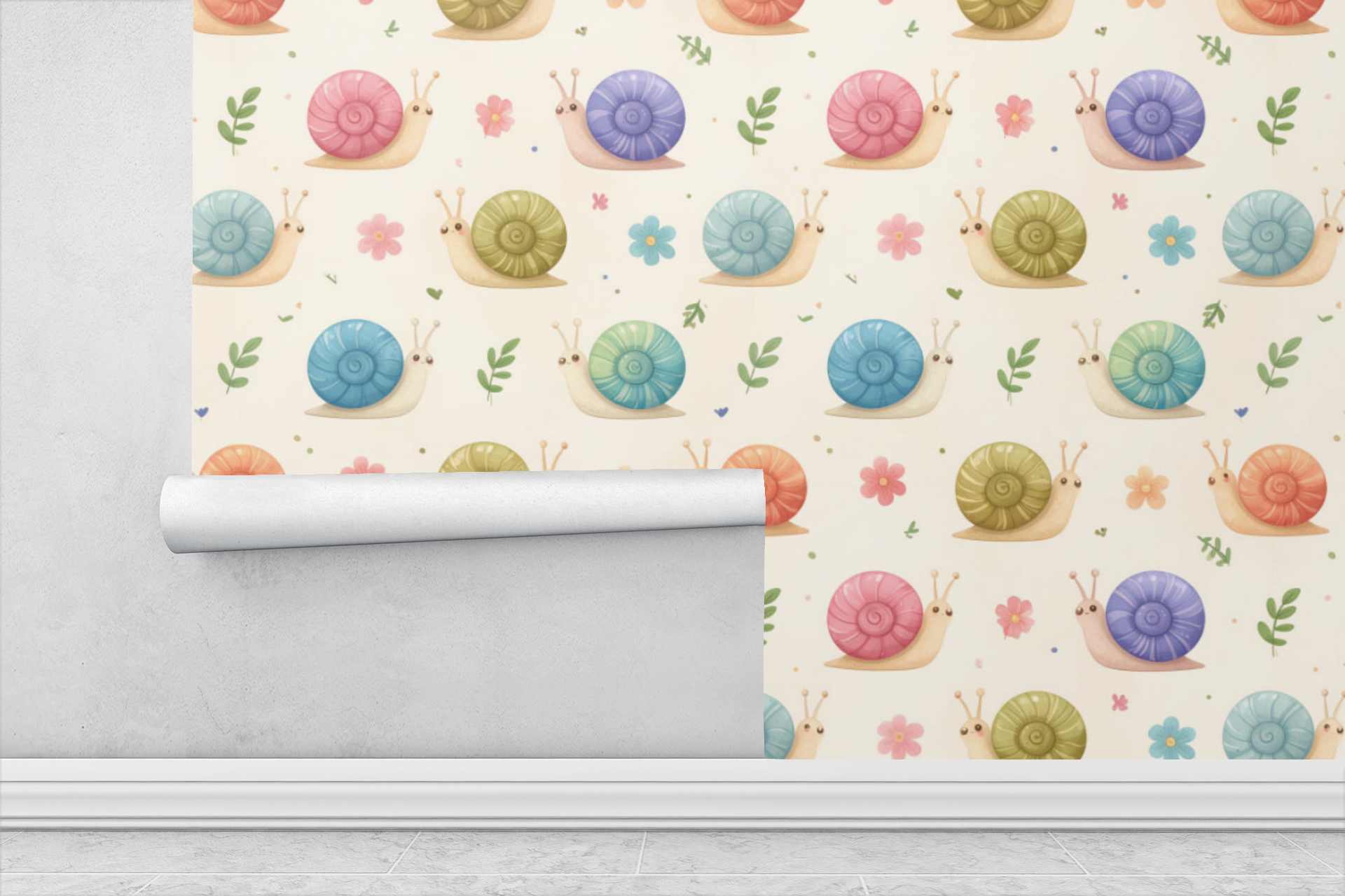 Happy Snail Garden Wallpaper