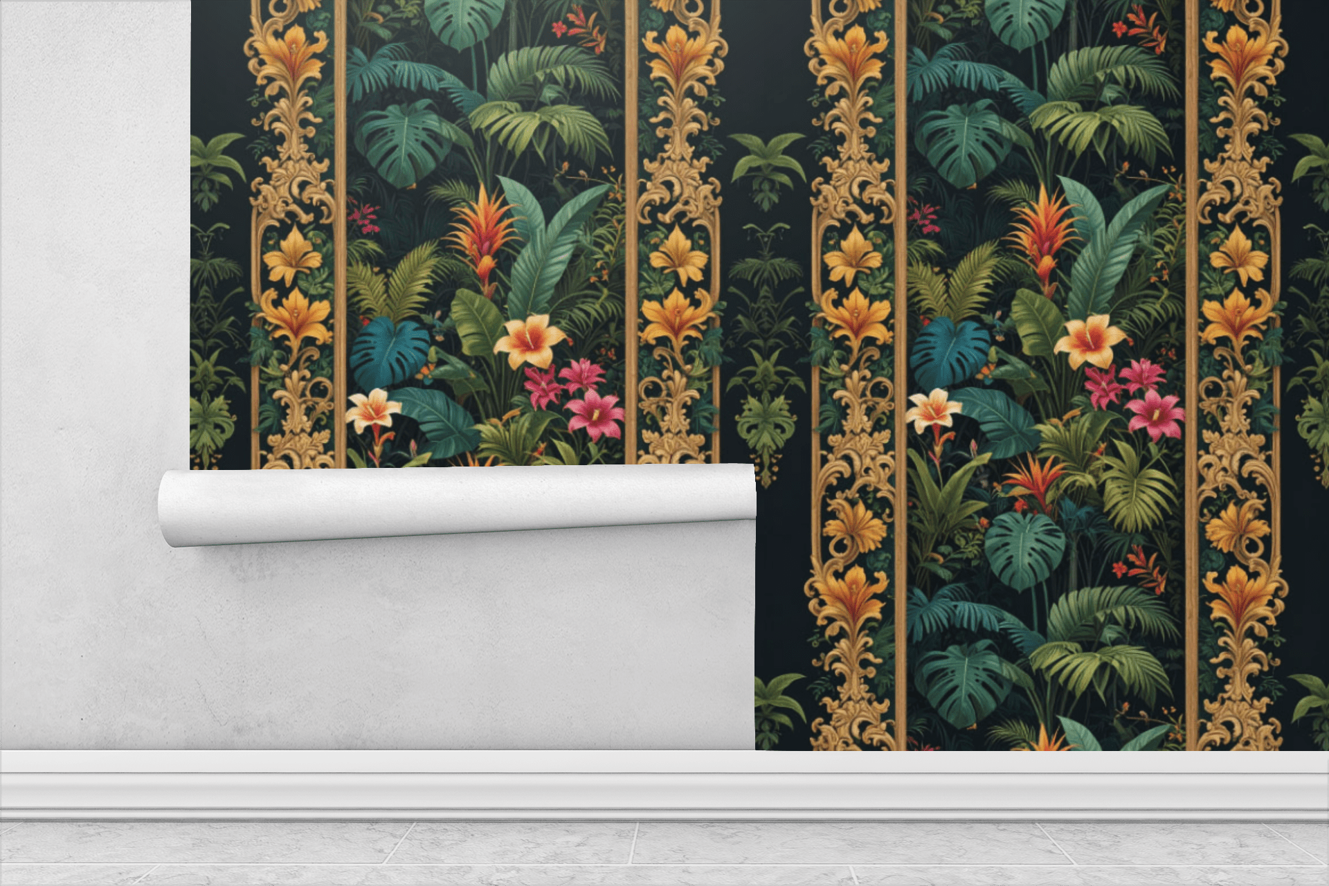 Jungle Baroque Fusion Wallpaper Peel and Stick Wallpaper | Accent Haus