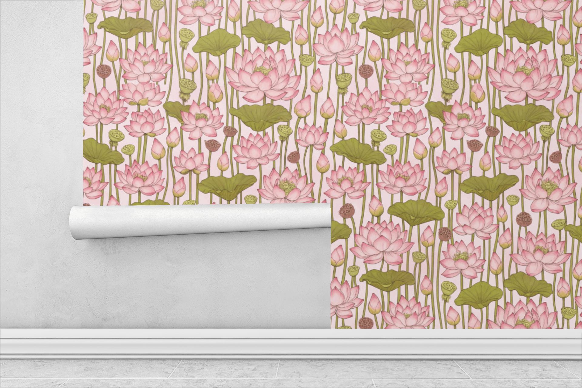 Lotus Bloom Wallpaper Peel and Stick Wallpaper | Accent Haus