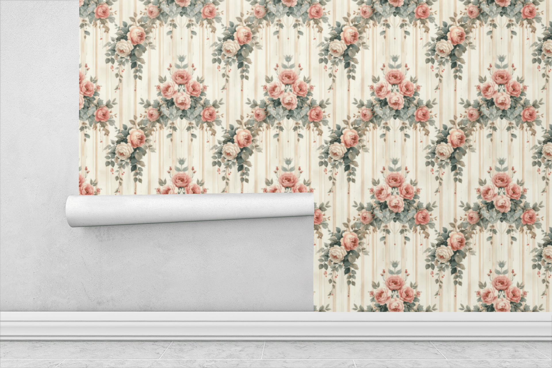 Cascading Garden Columns Wallpaper Peel and Stick Wallpaper | Accent Haus