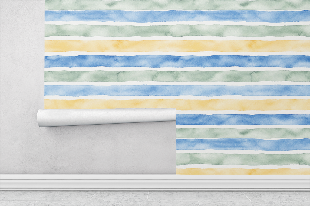 Soft Watercolor Stripes Wallpaper