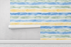 Soft Watercolor Stripes Wallpaper