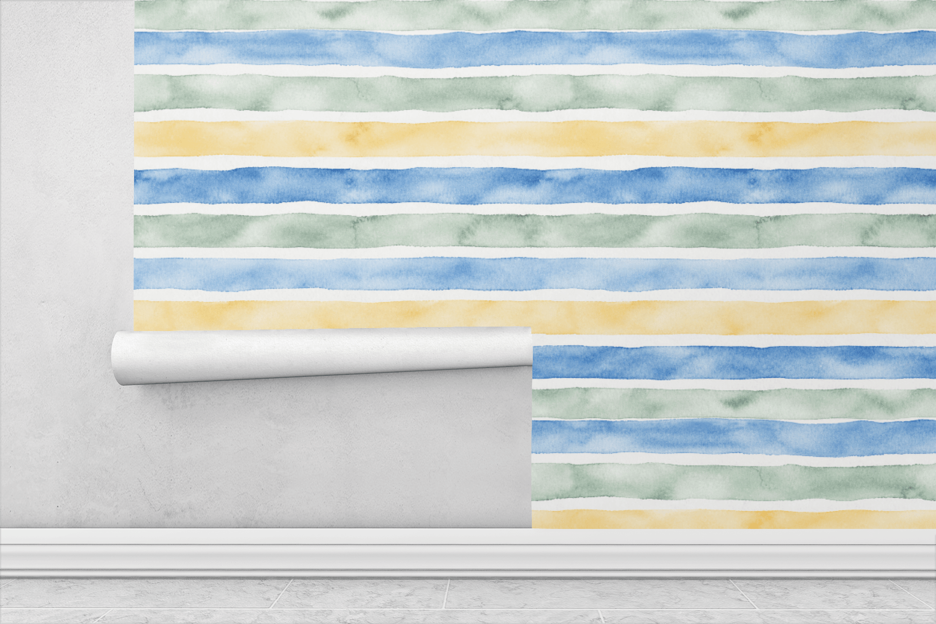Soft Watercolor Stripes Wallpaper Peel and Stick Wallpaper | Accent Haus