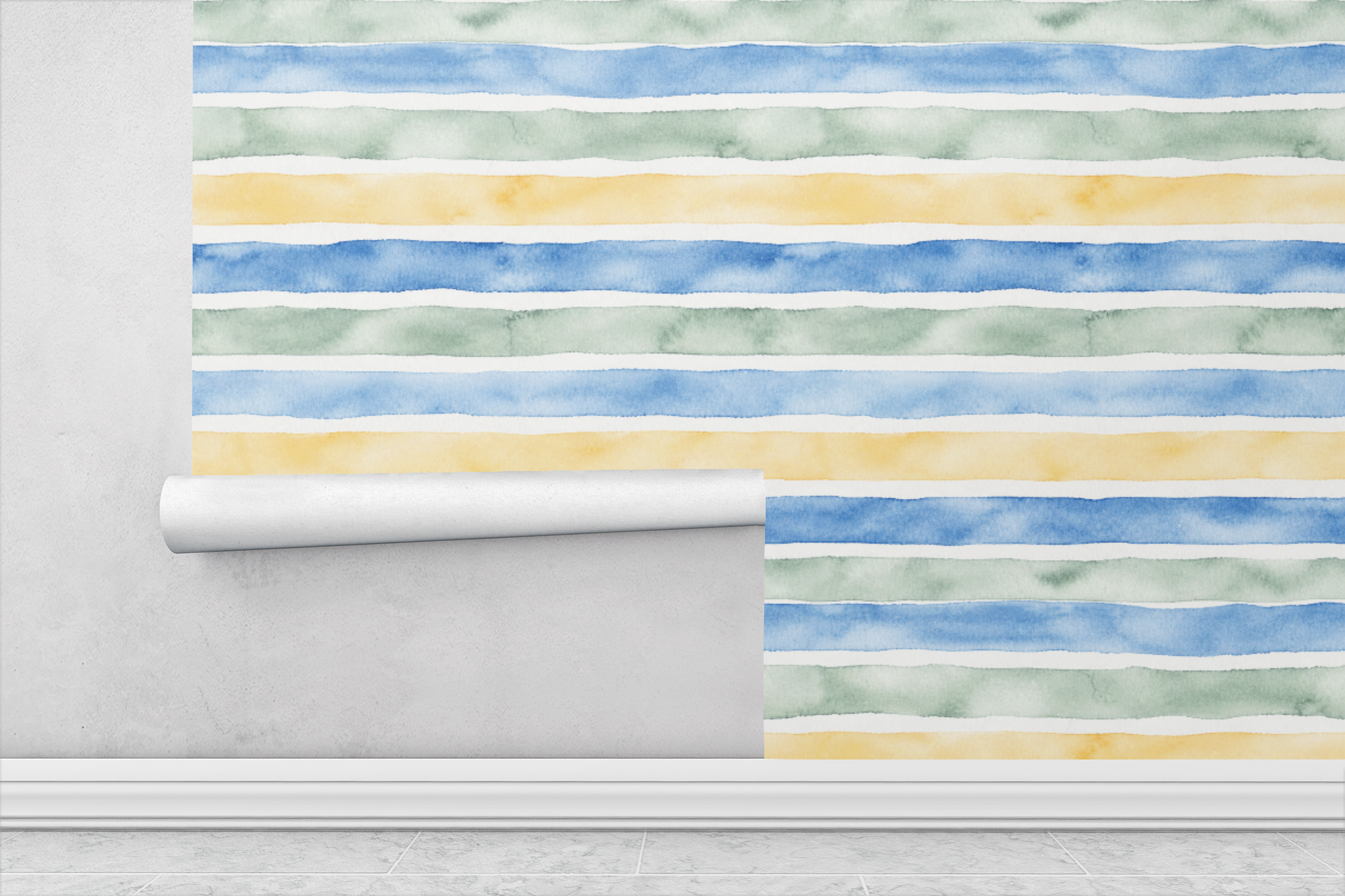 Soft Watercolor Stripes Wallpaper