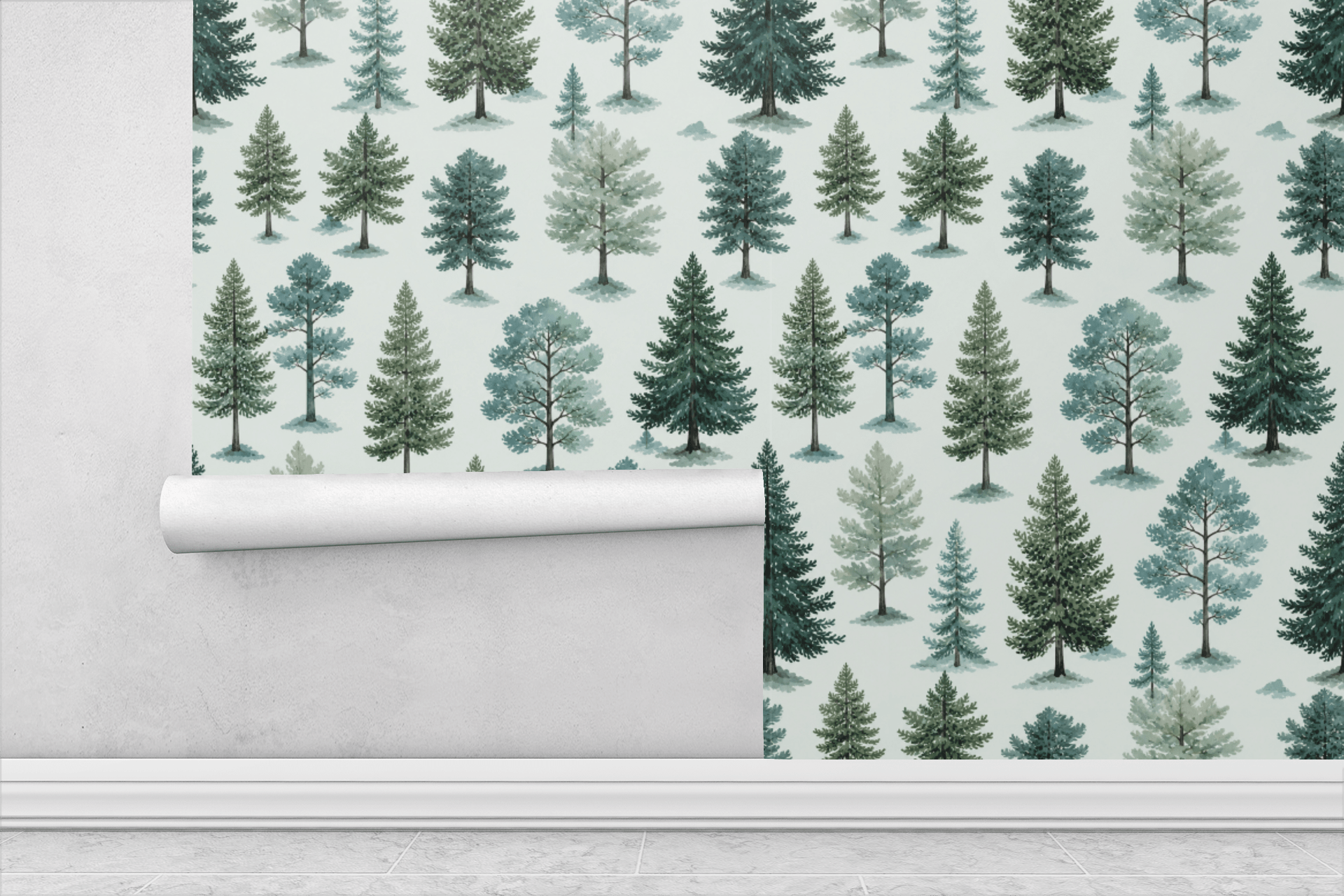 Holiday Pine Forest Wallpaper Peel and Stick Wallpaper | Accent Haus