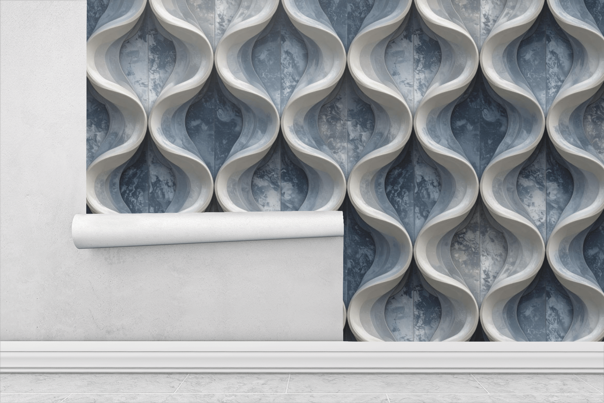 Velvet Curve Waves Wallpaper Peel and Stick Wallpaper | Accent Haus