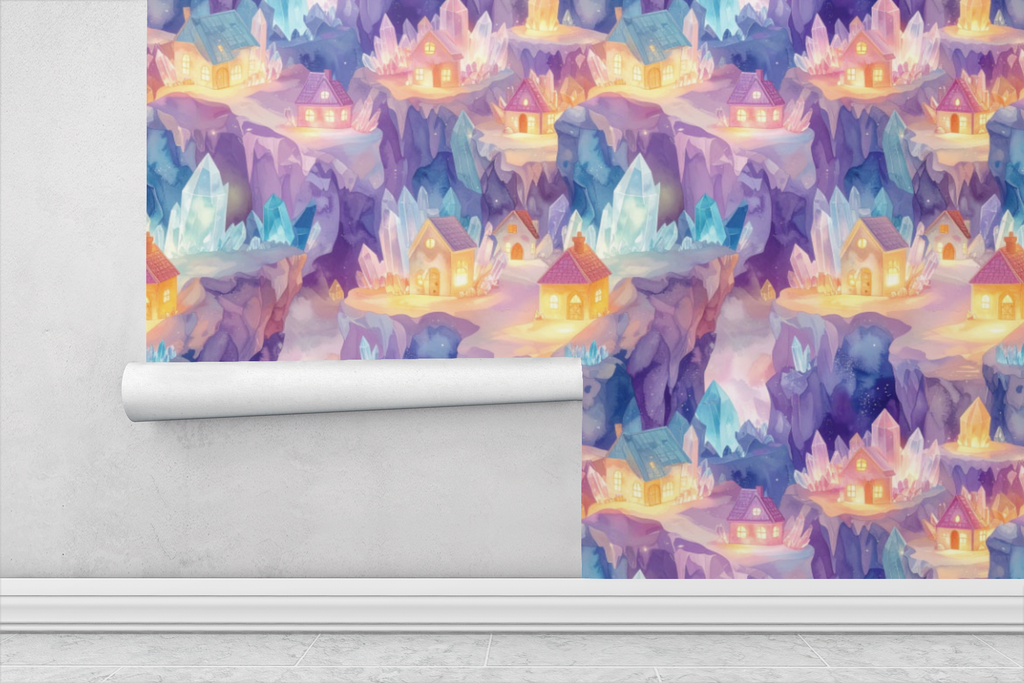 Crystal Cave Village Wallpaper