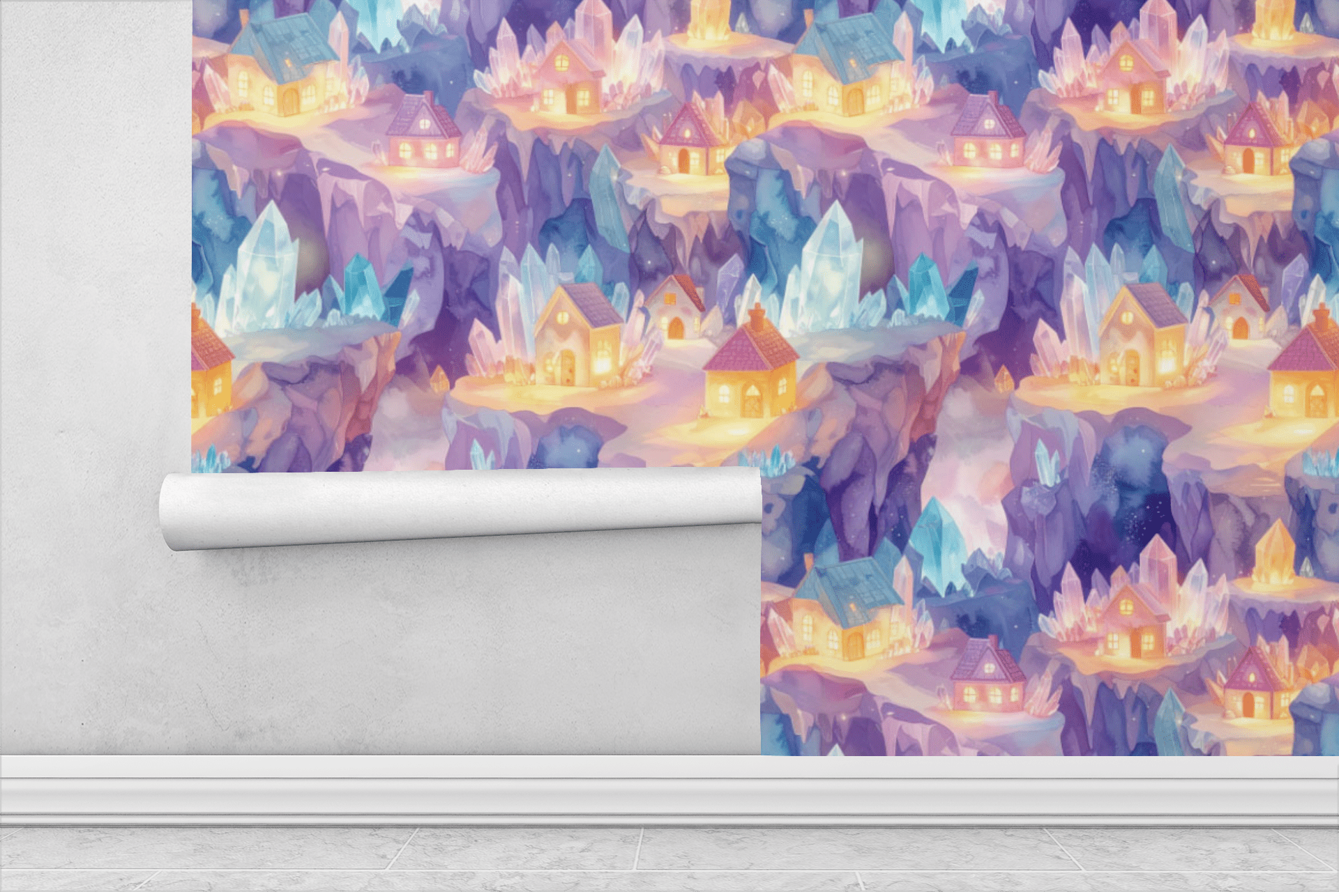 Crystal Cave Village Wallpaper Peel and Stick Wallpaper | Accent Haus