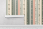 Minimalist Botanical Stripes Wallpaper