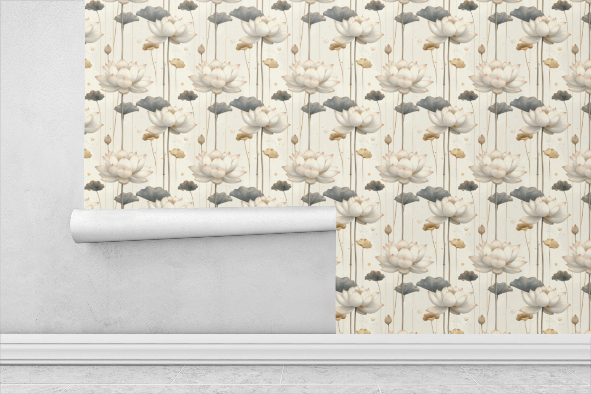 Lotus Waterfall Florals Wallpaper Peel and Stick Wallpaper | Accent Haus