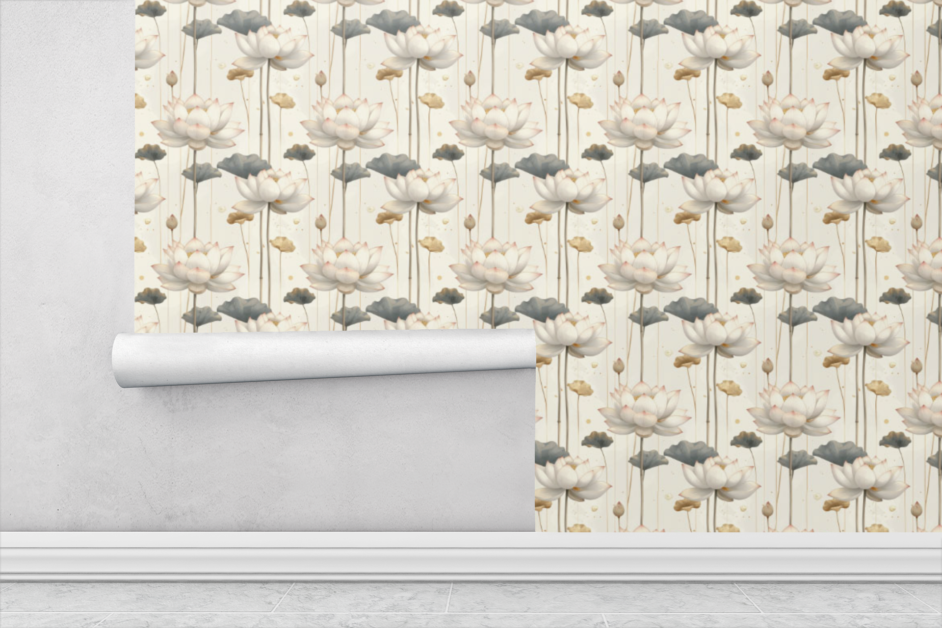 Lotus Waterfall Florals Wallpaper