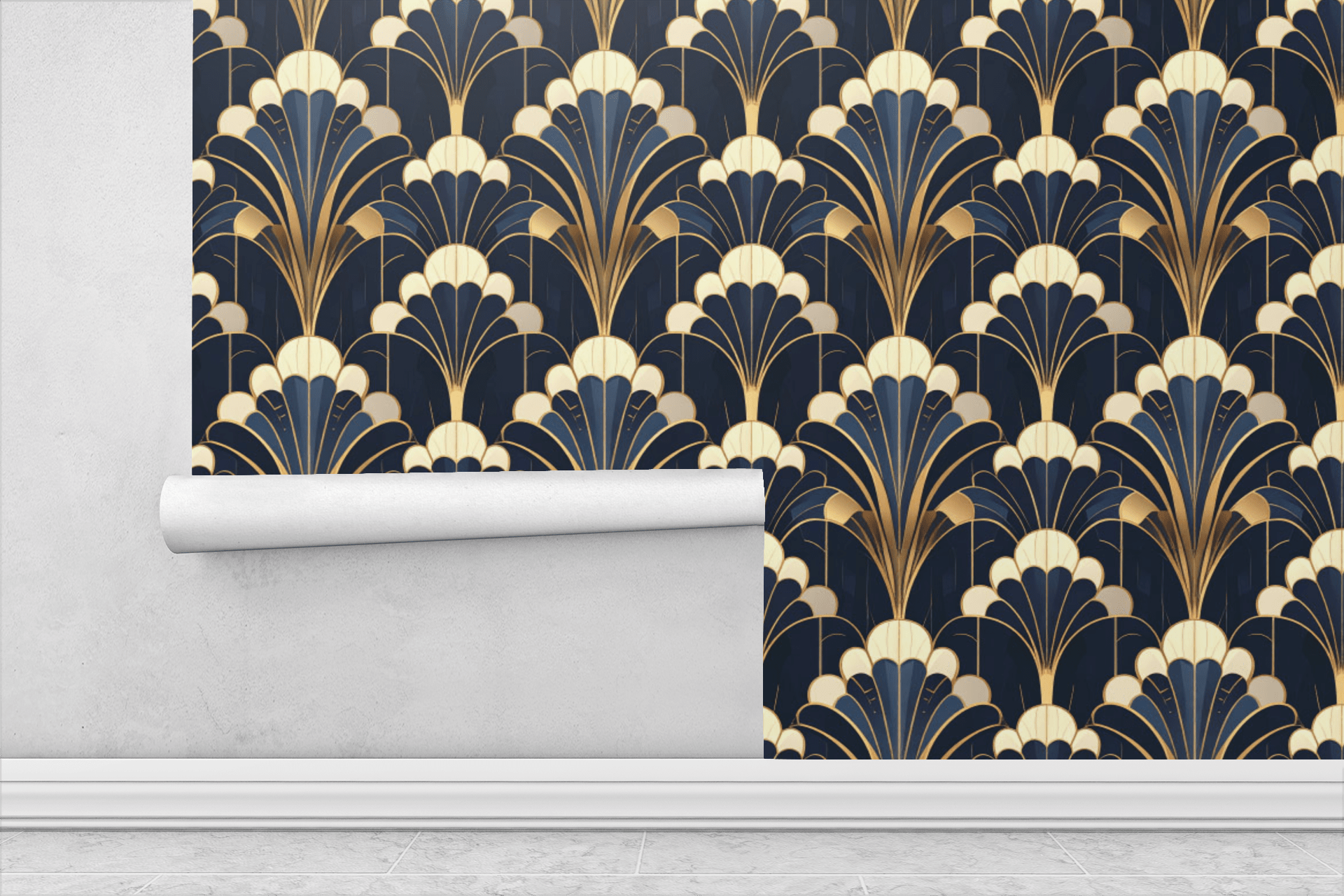 Art Deco Fan Bloom Wallpaper Peel and Stick Wallpaper | Accent Haus