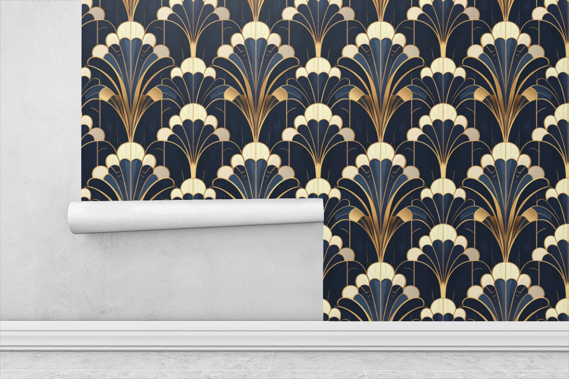 Art Deco Fan Bloom Wallpaper
