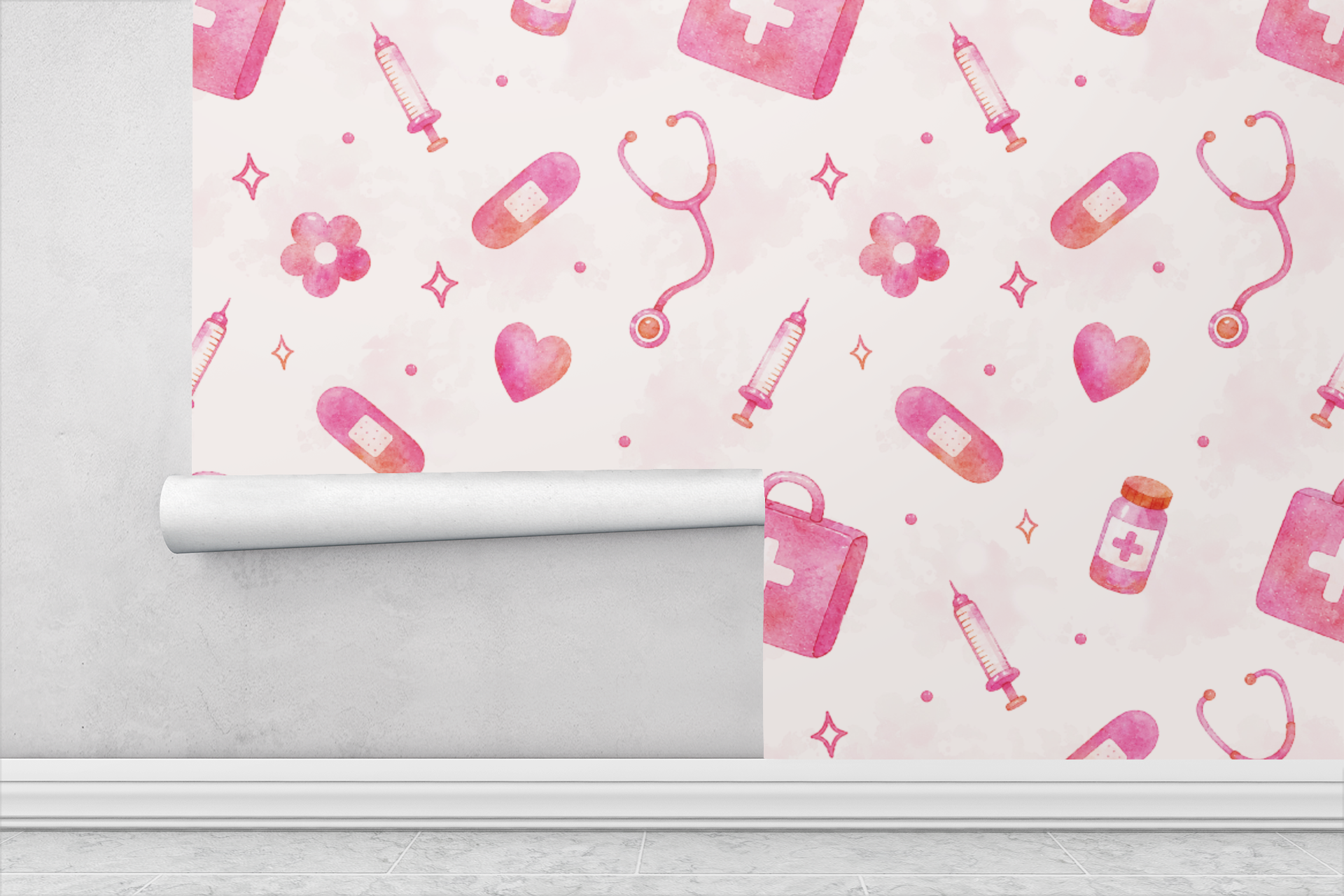 Rosy Remedy Repeat Wallpaper