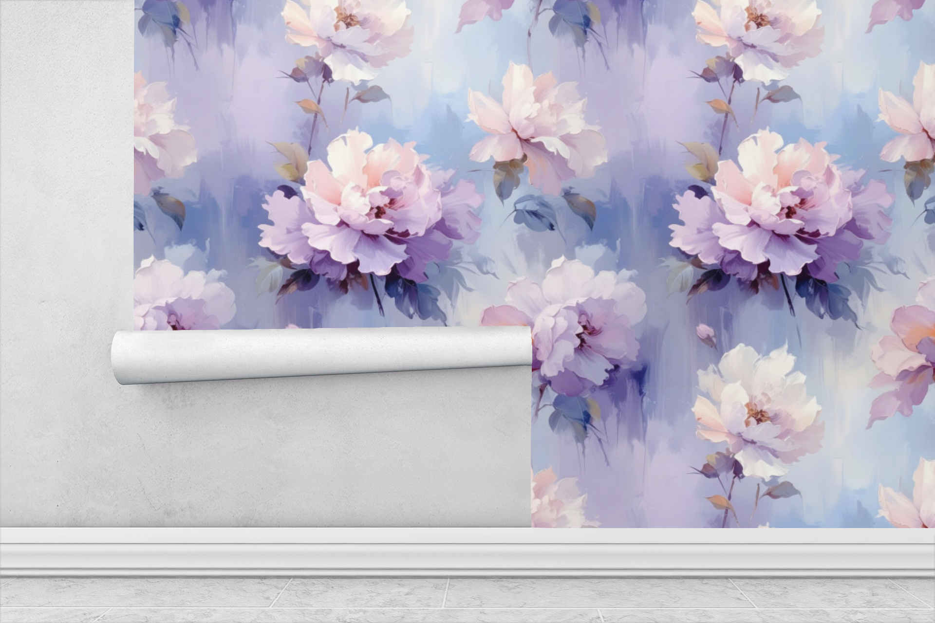 Floral Mist Landscape Wallpaper