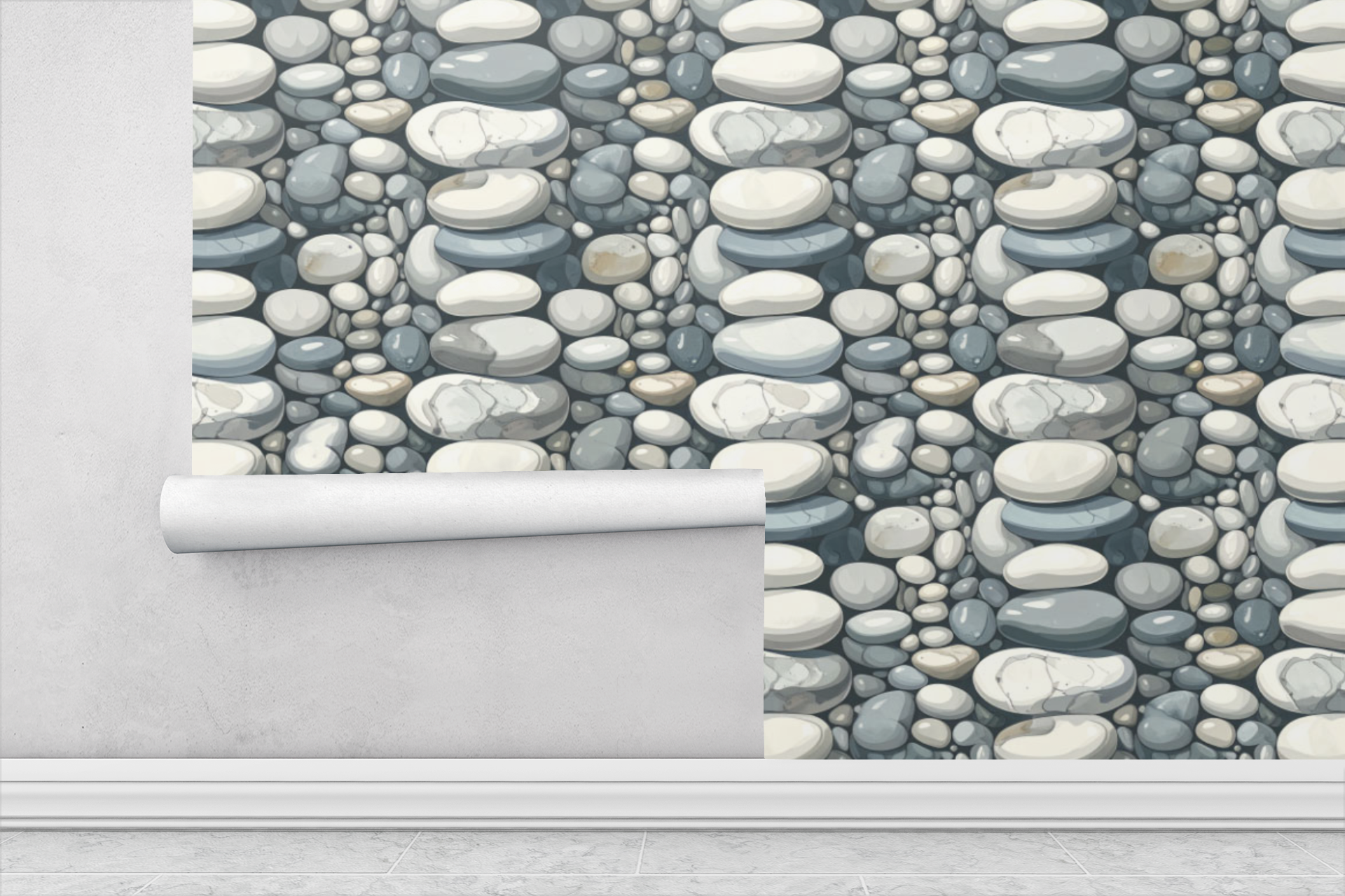 Soft Pebble Cascade Wallpaper
