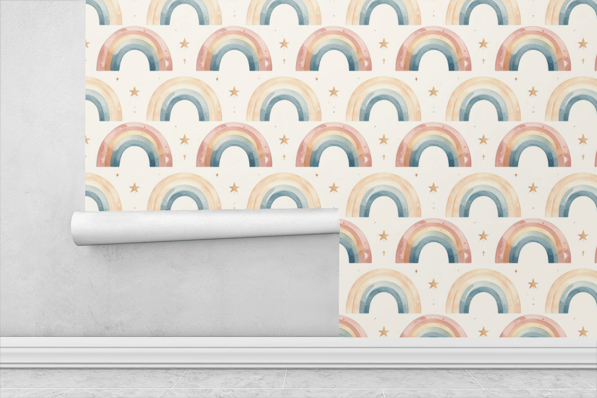 Floating Arc Rainbows Wallpaper Peel and Stick Wallpaper | Accent Haus