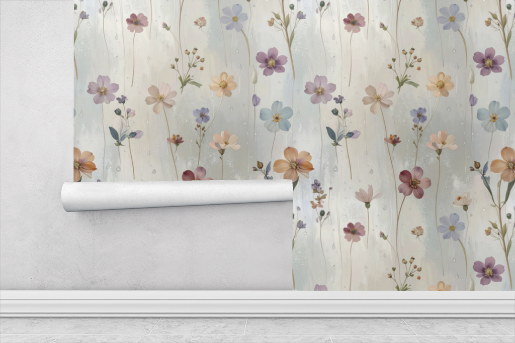 Rainy Window Botanicals Wallpaper