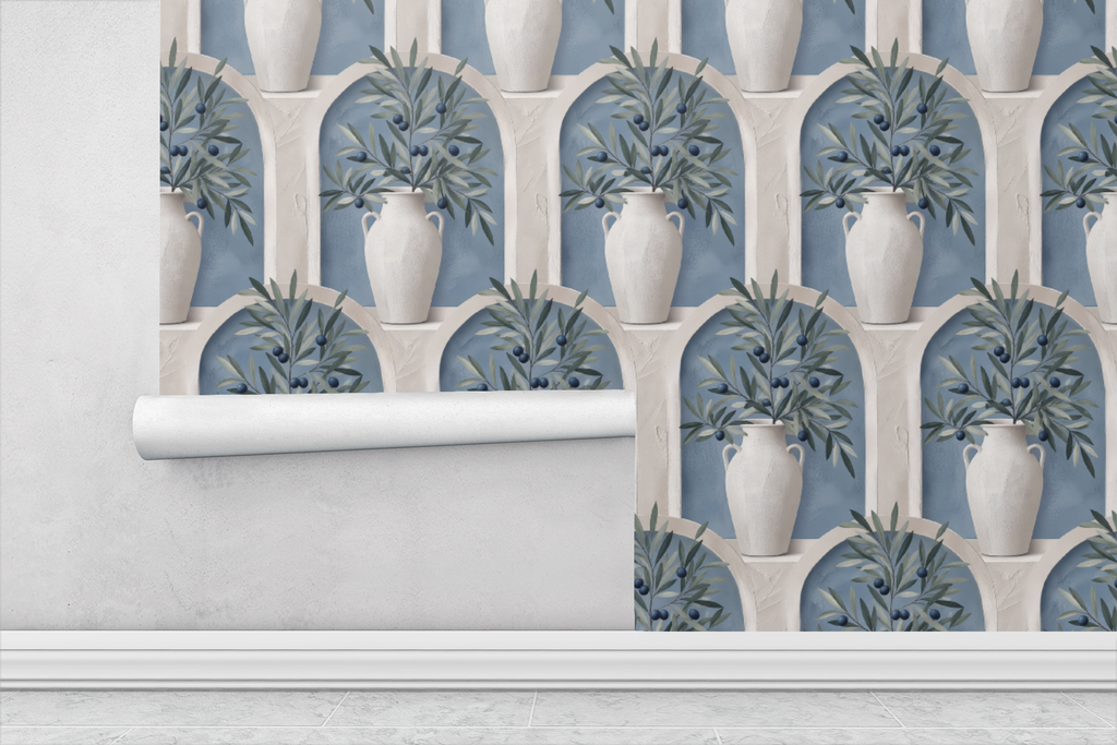 Chateau Plaster Cream Wallpaper
