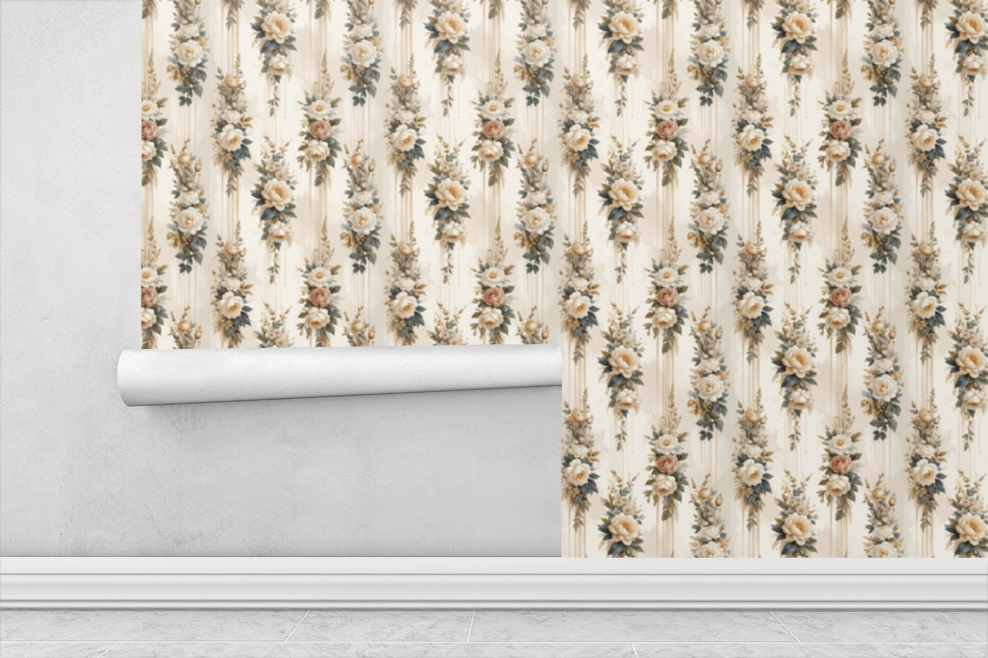 Floral Flowing Elegance Wallpaper