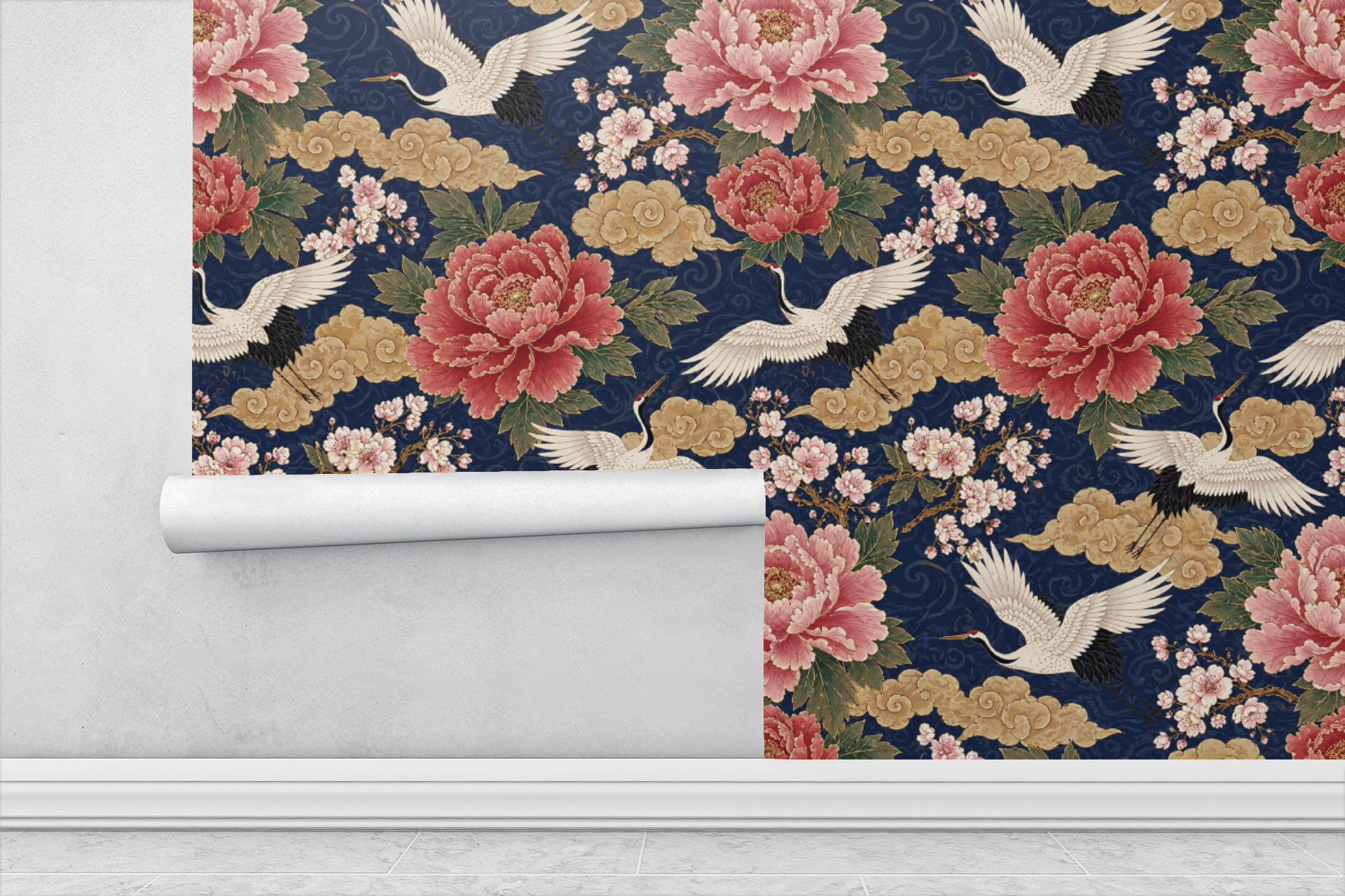 Chinoiserie Garden Scene Wallpaper