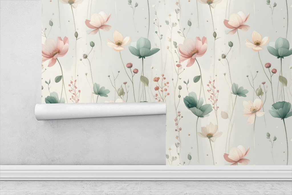 Floating Botanical Drift Wallpaper